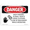 Signmission OSHA Danger Sign, Keep Fingers Gloves Hair And, 10in X 7in Rigid Plastic, 10" W, 7" H, Landscape OS-DS-P-710-L-2554 - alternate 1
